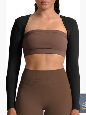 Long Sleeve Open Front Lined Bolero Shrug Crop Top Cardigan